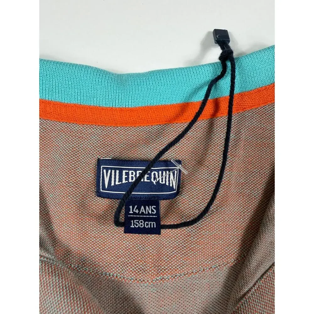 Vilebrequin Boys Cotton Polo Shirt Turtle Colorblock Size 14 (158 cm)